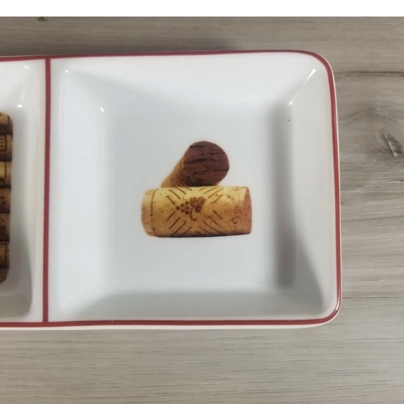 New Porcelain SNACK-TRAY Wine Cork Design - Picture 4 of 7